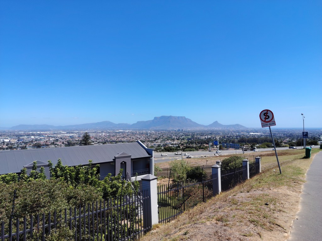 a view of table mountain from a hillside